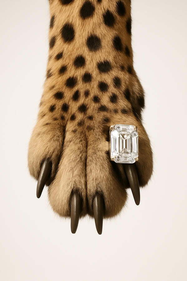 Ring on Cheetah's paw Ring on Cheetah's paw